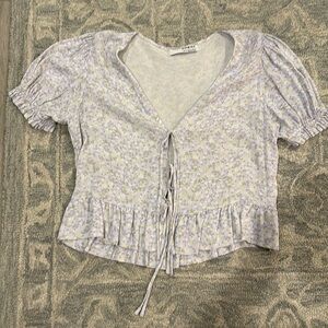 Lavender floral crop top